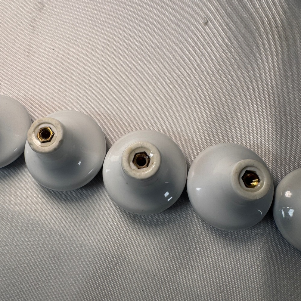 7pc Blue White Ceramic Drawer Knobs Hand Painted Style Floral Cabinet Pulls 1.5" - Picture 5 of 8